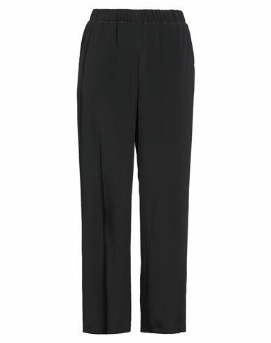 Sfizio Woman Pants Black Acetate, Silk Cover