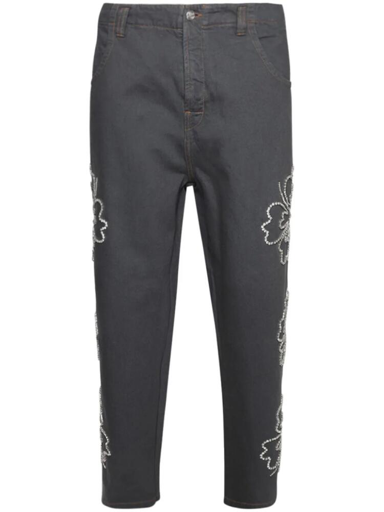 BLUEMARBLE Hibiscus embroidered jeans - Grey Cover