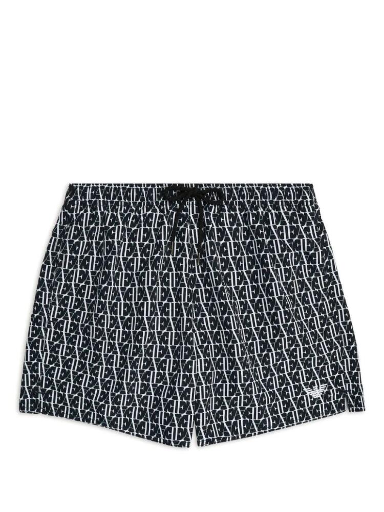 Emporio Armani logo-print drawstring swim shorts - Black Cover