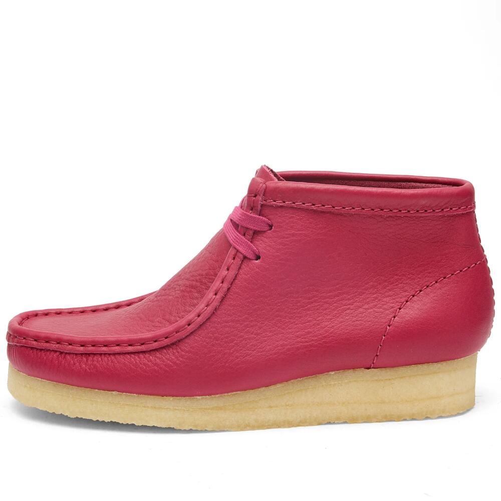 Clarks Originals Women's Wallabee Leather Boots in Berry Leather Cover