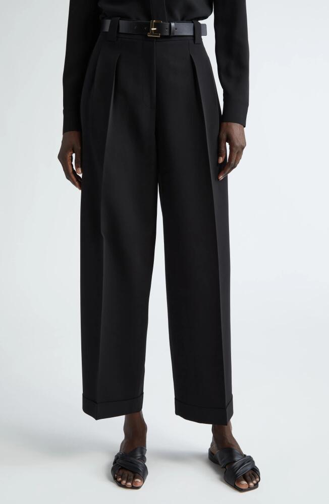 Lafayette 148 New York Wyatt Pleated Finesse Crepe Barrel Leg Pants in Black Cover