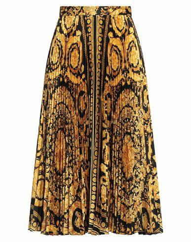 Versace Woman Midi skirt Yellow Polyester Cover