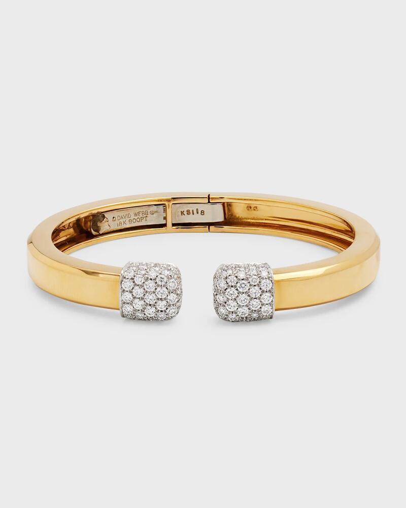 David Webb 18K Polished Gold Sugar Cube Bracelet w/ Diamonds Cover