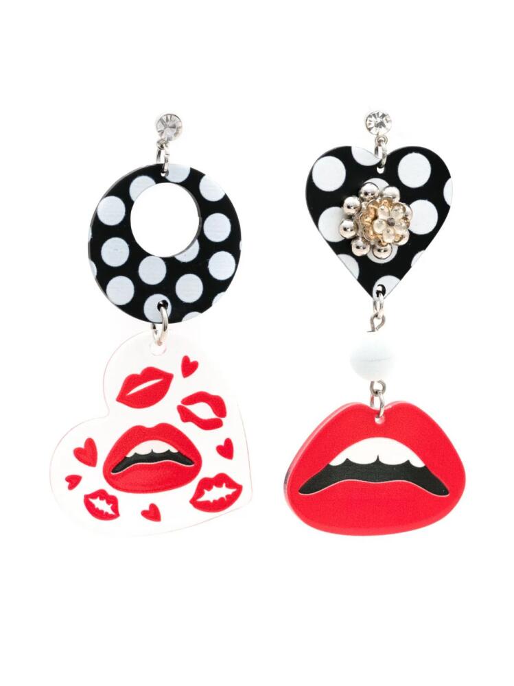 Amir Slama lips-motif drop earrings - Black Cover