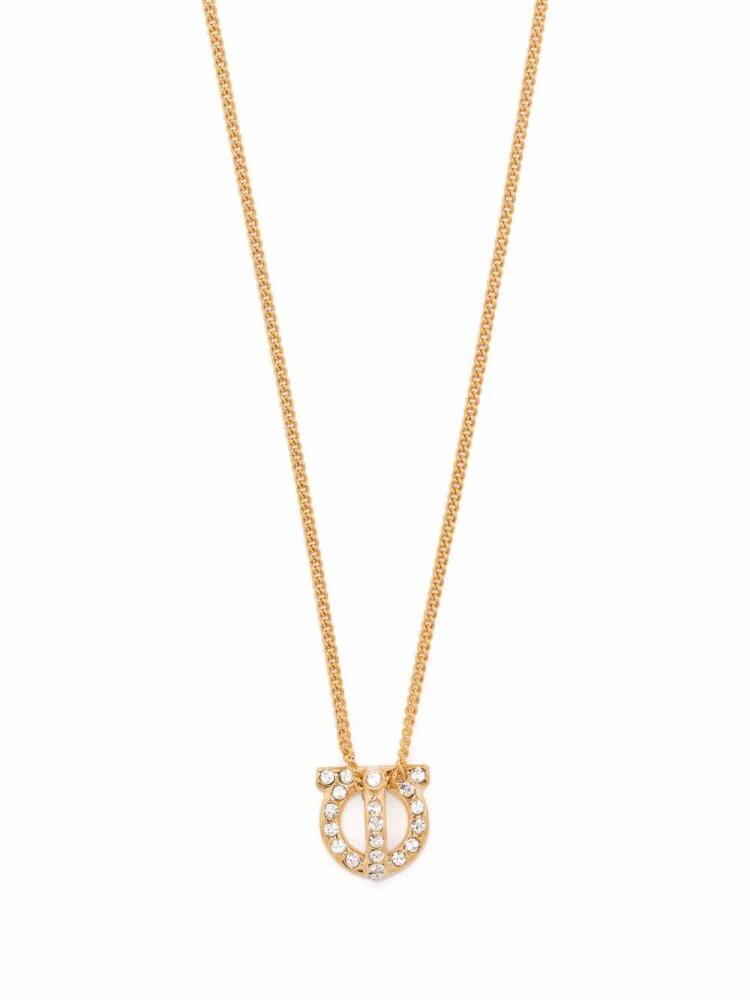 Ferragamo Gancini crystal pendant necklace - Gold Cover