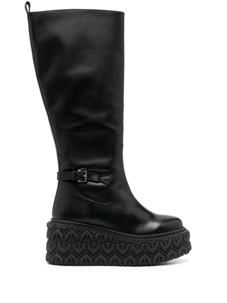 Patrizia Pepe 80mm logo-embossed sole boots - Black Cover