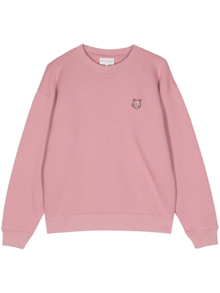 Maison Kitsuné Fox-appliqué cotton sweatshirt - Pink Cover