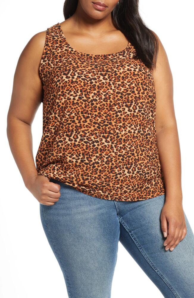 Loveappella Easy Scoop Neck Tank Top in Rust Leopard Cover