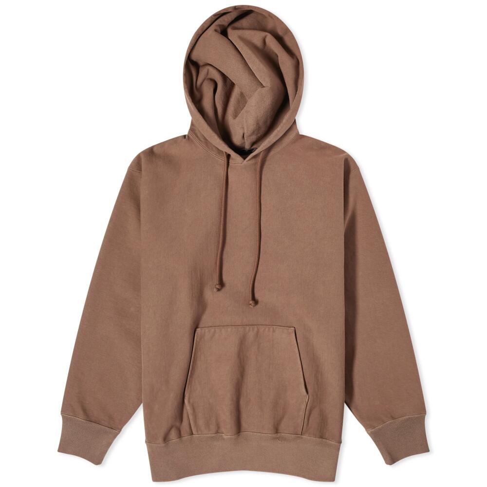 Auralee Men's Super Milled Popover Hoodie in Brown Cover