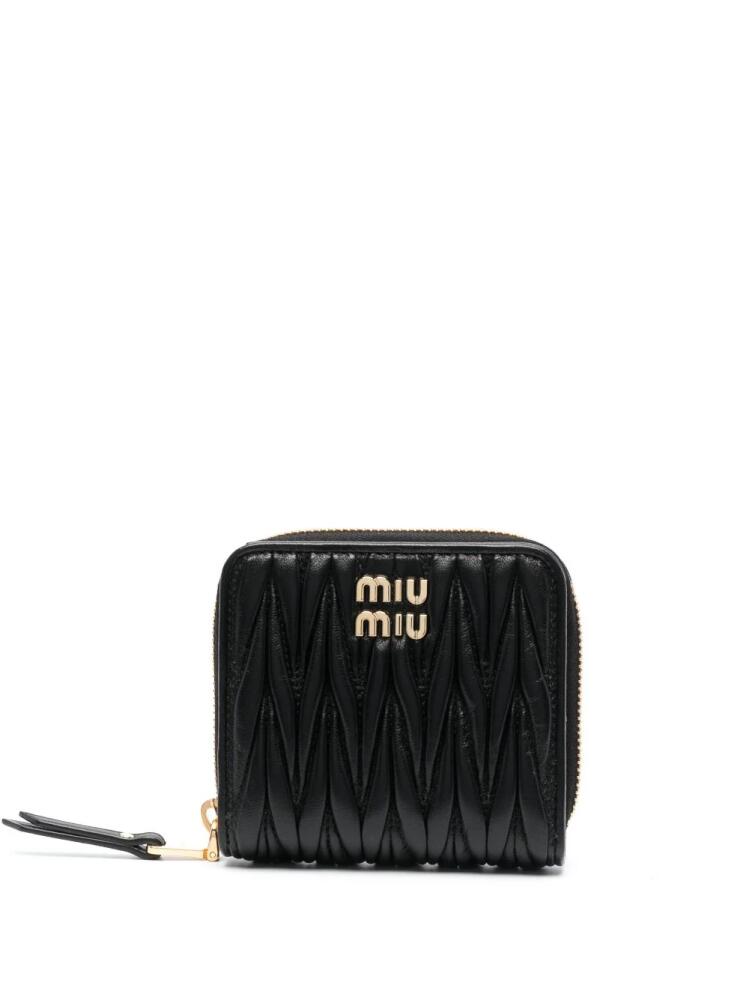 Miu Miu matelassé zip-around leather purse - Black Cover