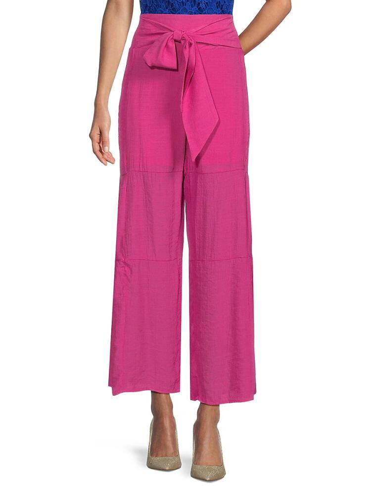 NANETTE nanette lepore Women's Solid Belted Pants - Fuchsia Cover