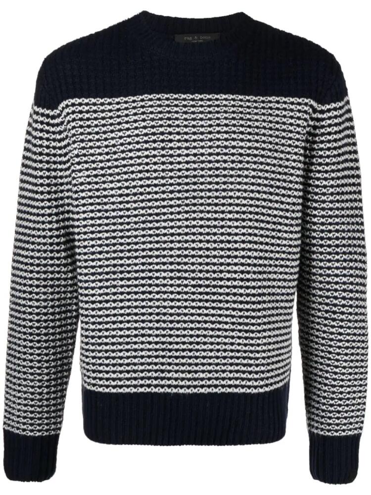 rag & bone Ernie striped wool jumper - Blue Cover