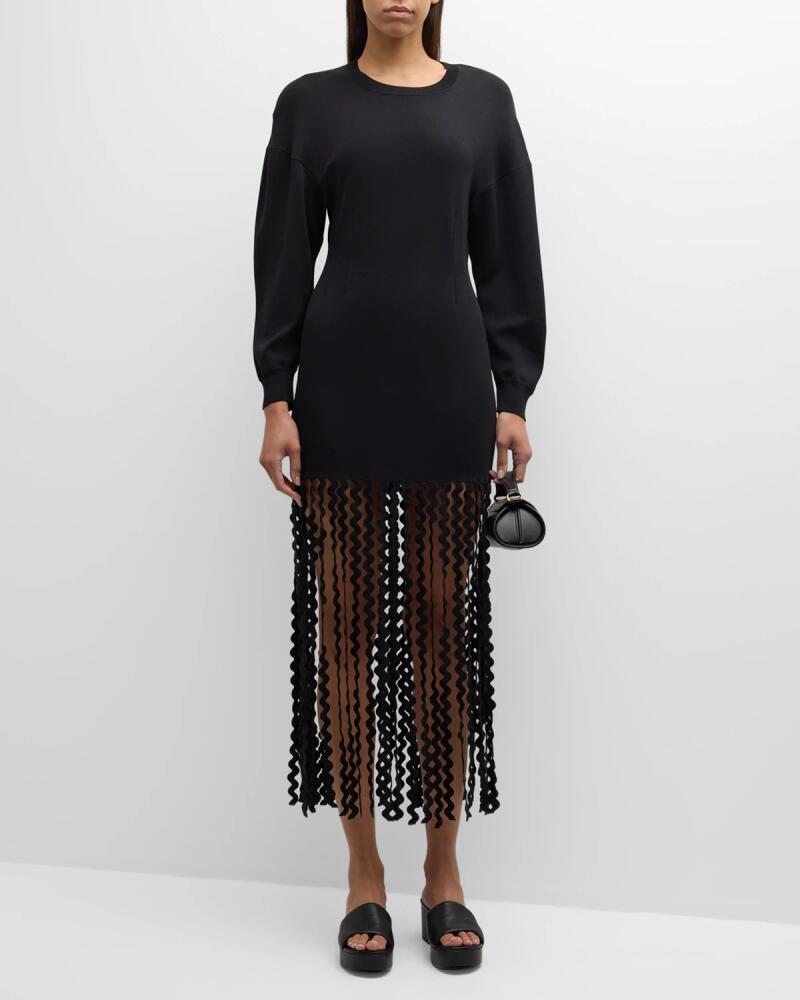 SIMONMILLER Wallis Fringe Knit Midi Dress Cover