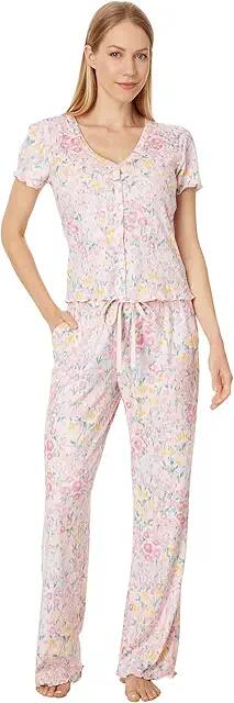 P.J. Salvage Pointelle Floral Fields Pajama Pj Set (Blush) Women's Pajama Sets Cover