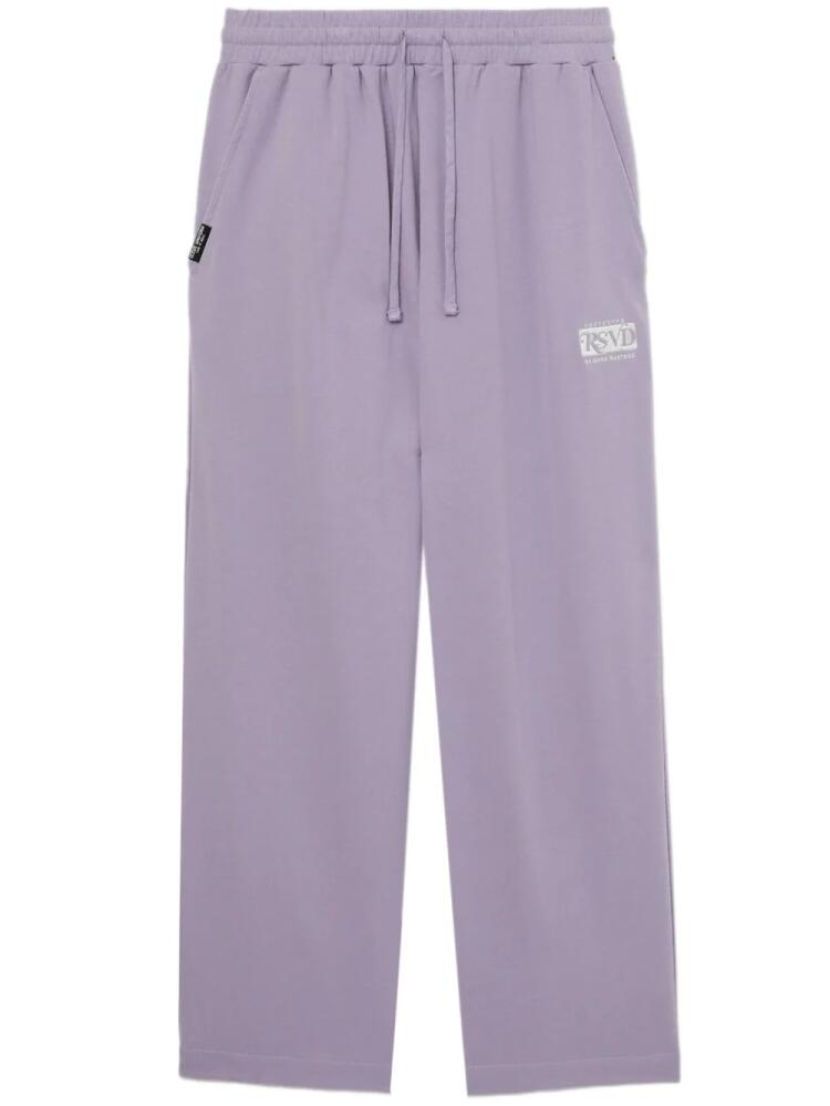 izzue logo-embroidery cotton track pants - Purple Cover