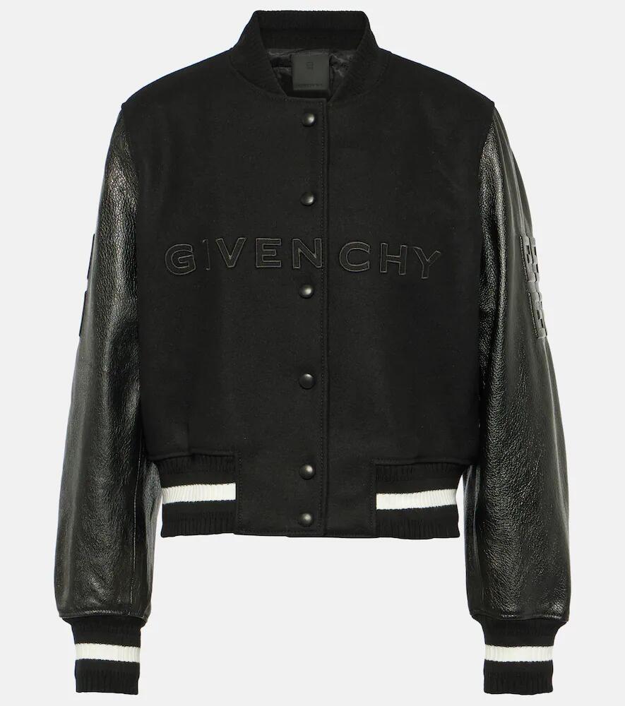 Givenchy Wool-blend and leather varsity jacket Cover