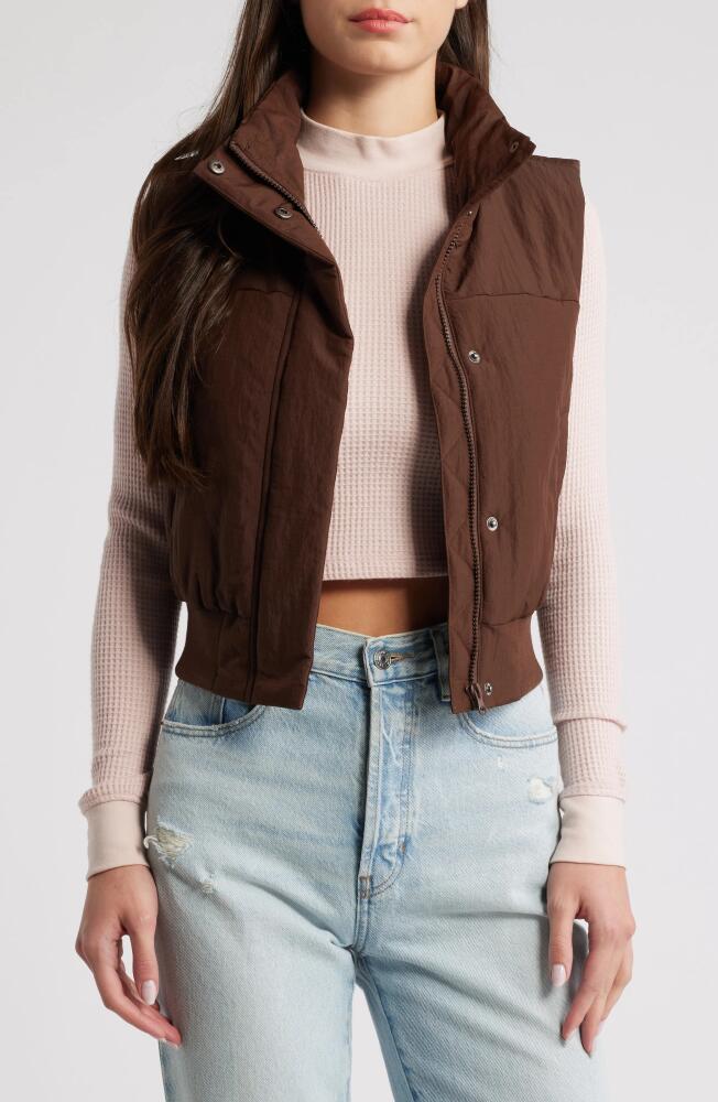 Thread & Supply Crop Puffer Vest in Chicory Coffee Cover