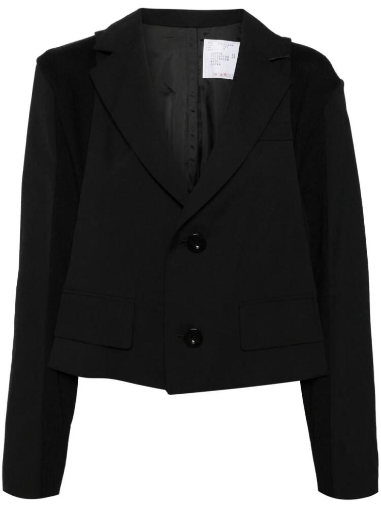 sacai asymmetric panelled blazer - Black Cover