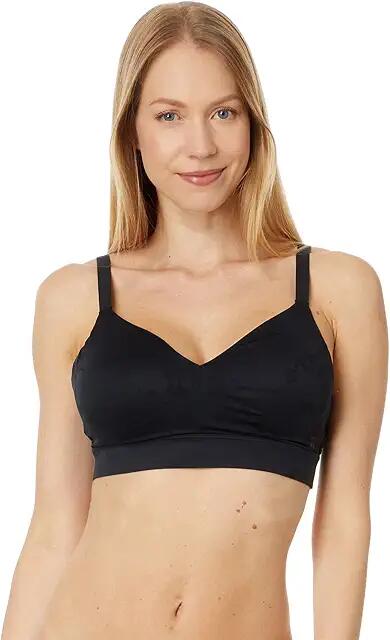 Tommy John Second Skin Comfort Lace Triangle Bralette (Black) Women's Bra Cover