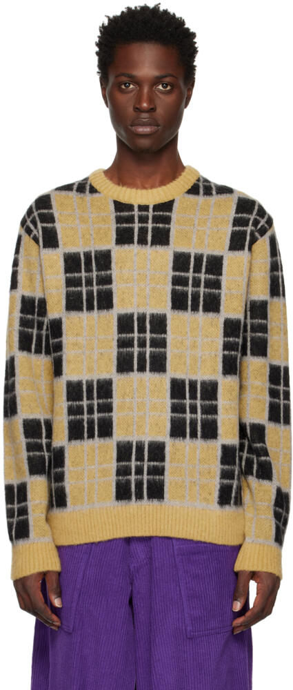 Awake NY Yellow Check Sweater Cover