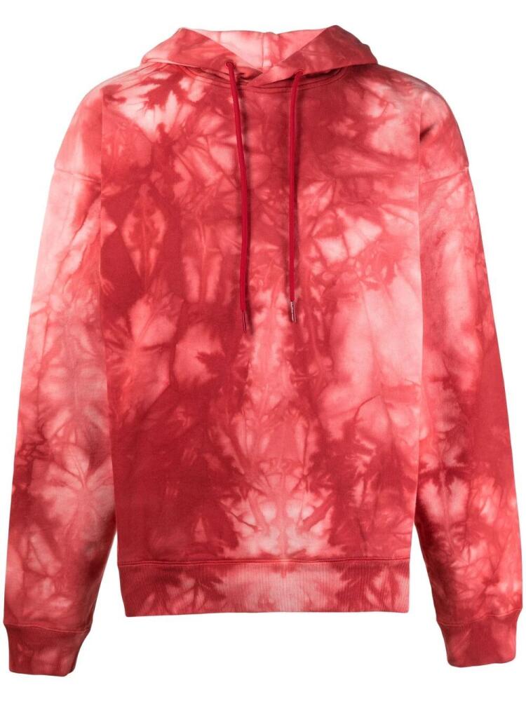 Martine Rose tie dye-print hoodie - Red Cover