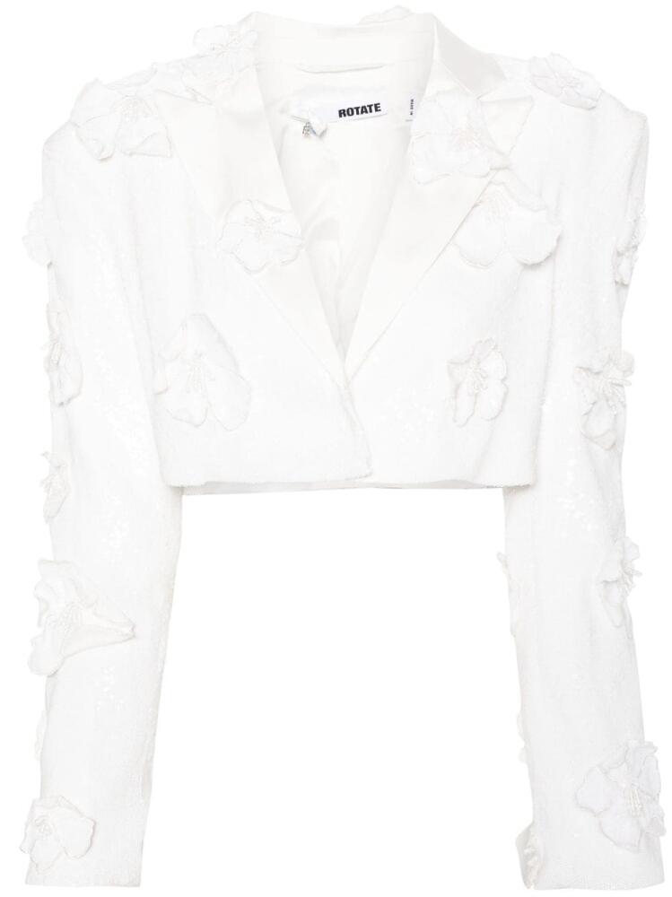 ROTATE BIRGER CHRISTENSEN sequinned cropped blazer - White Cover