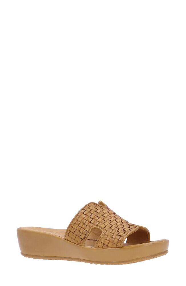 L'Amour des Pieds Cusaro Platform Wedge Slide Sandal in Lioness Cover