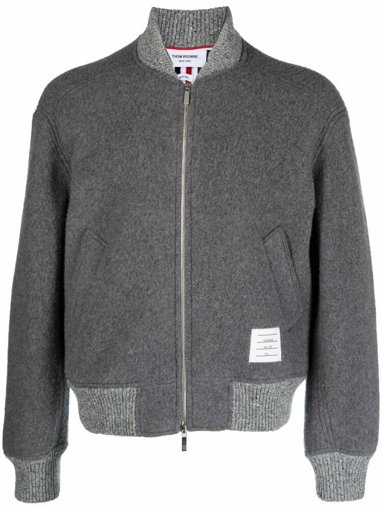 Thom Browne fleece-wool bomber jacket - Grey Cover