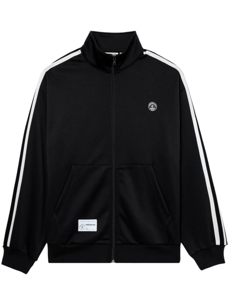 CHOCOOLATE logo-appliqué striped track jacket - Black Cover