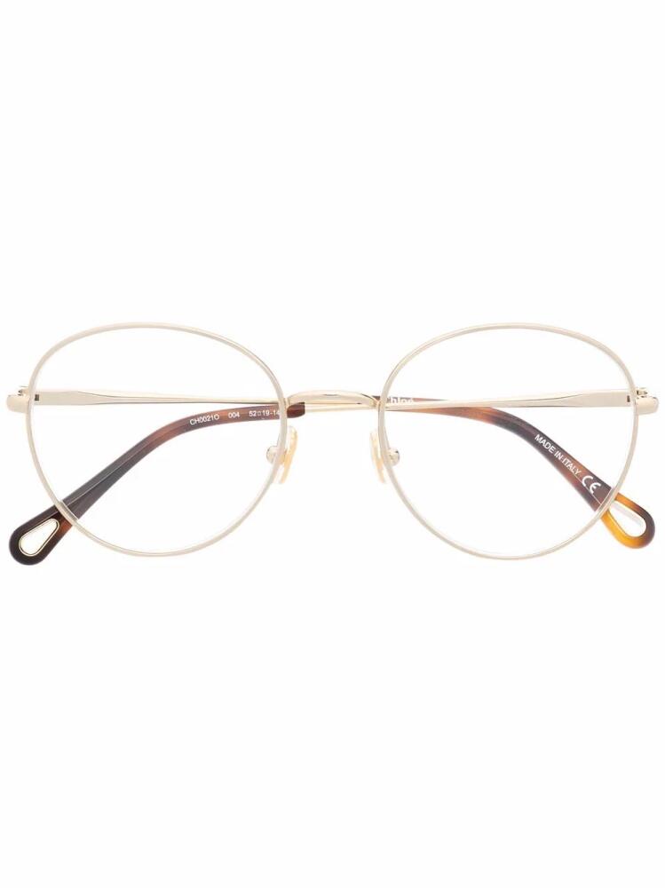 Chloé Eyewear round thin-frame glasses - Gold Cover