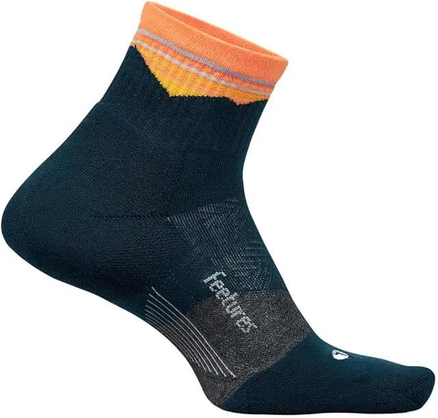 Feetures Trail Max Cushion Quarter (Blue Ridge Navy) Quarter Length Socks Shoes Cover