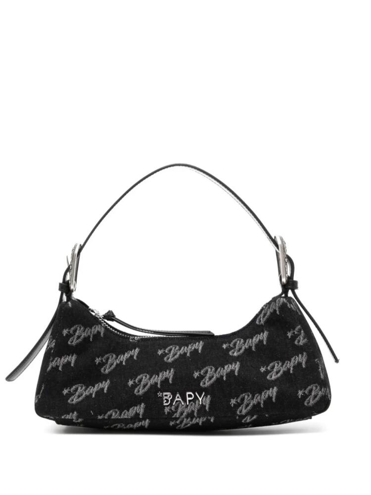 BAPY BY *A BATHING APE® monogram denim shoulder bag - Black Cover