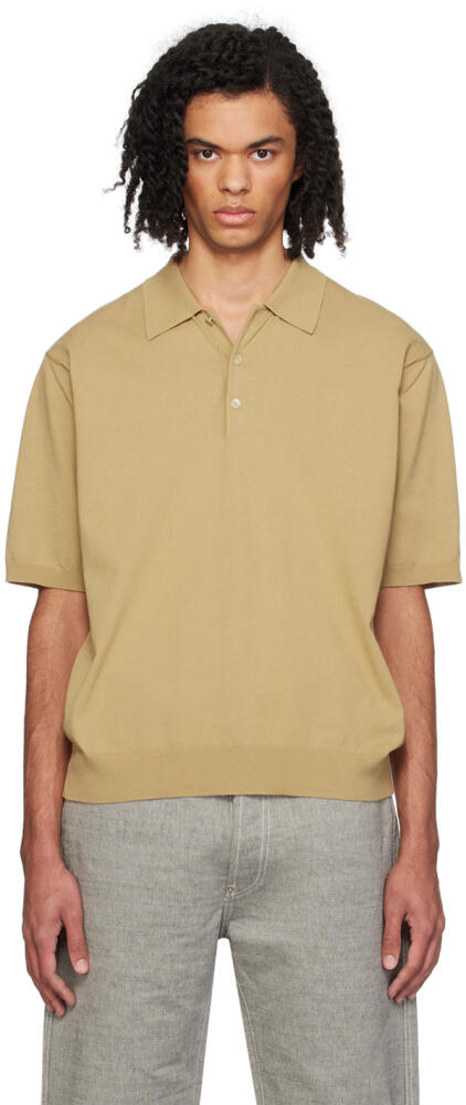 AURALEE Beige Button Polo Cover