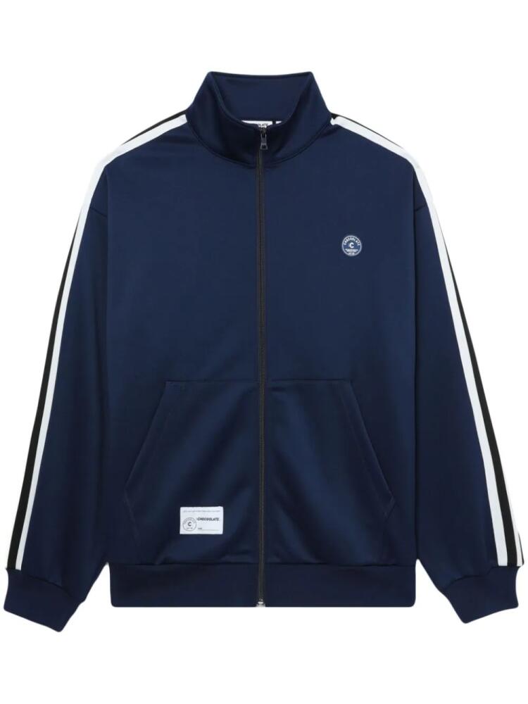 CHOCOOLATE logo-appliqué striped track jacket - Blue Cover