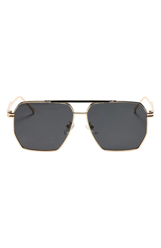 Fifth & Ninth Goldie 60mm Polarized Aviator Sunglasses in Gold/Black Cover