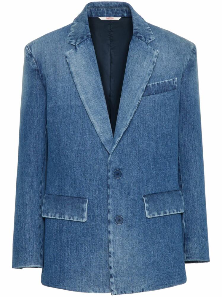 Valentino Garavani single-breasted denim blazer - Blue Cover