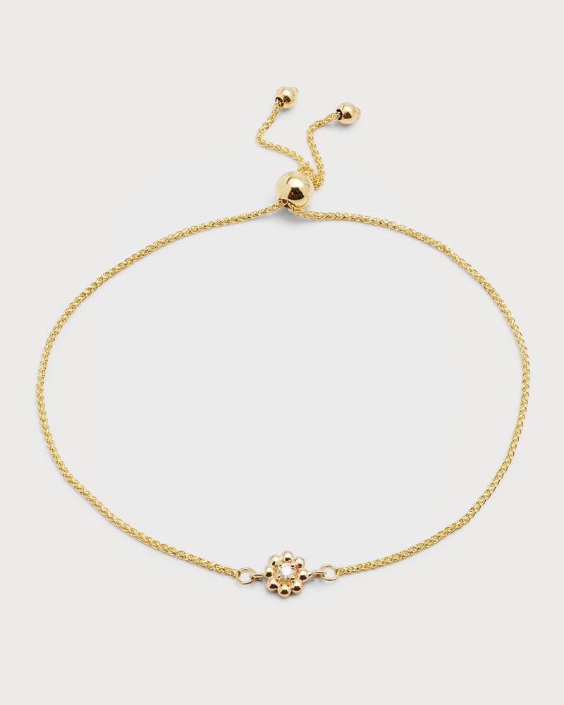 POPPY FINCH 14K Gold Diamond Daisy Bolo Bracelet Cover