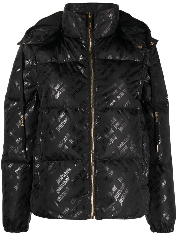 Just Cavalli logo-print puffer jacket - Black Cover