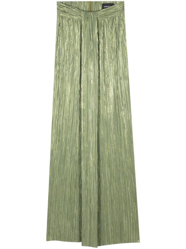 Sabina Musayev Renana plissé midi skirt - Green Cover