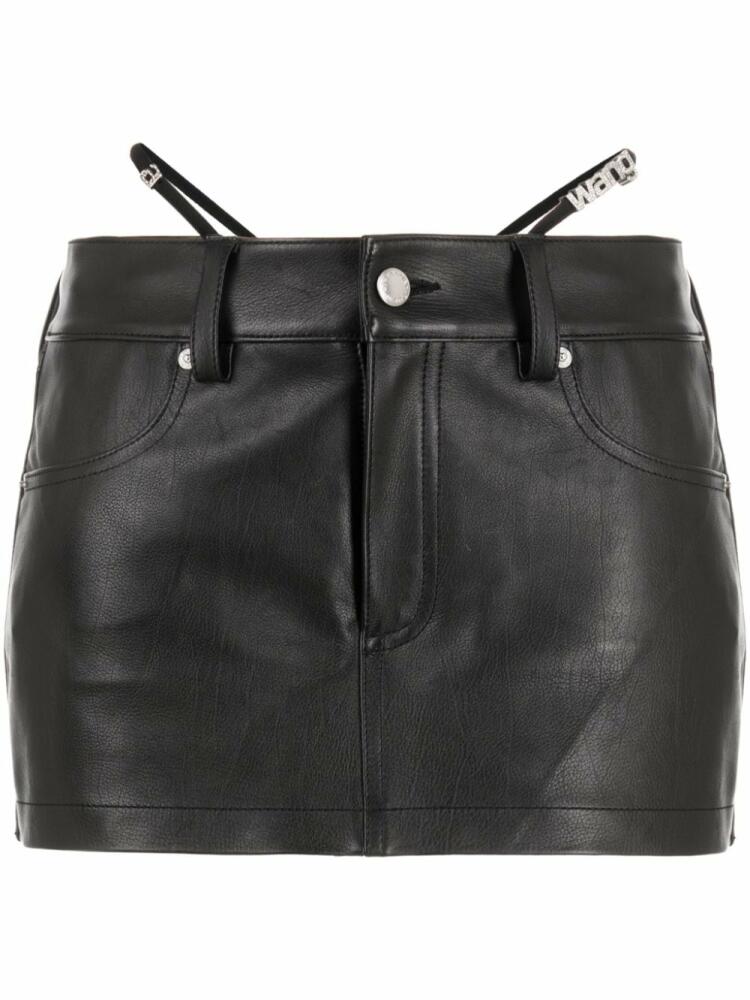 Alexander Wang strap-detail calfskin mini skirt - Black Cover