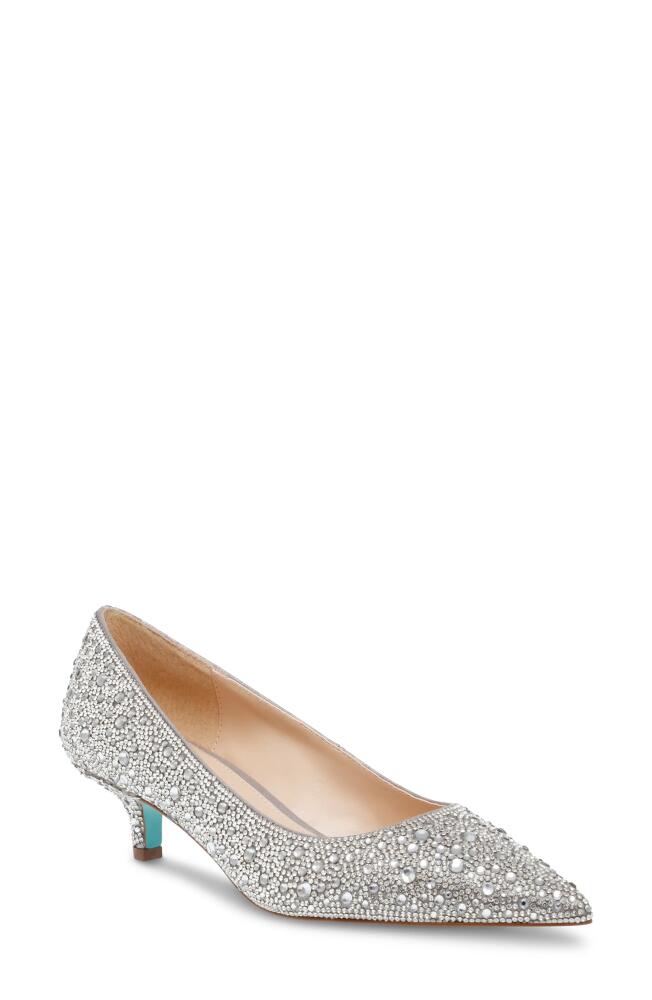 Betsey Johnson Scout Pointed Toe Kitten Heel Pump in Silver Cover