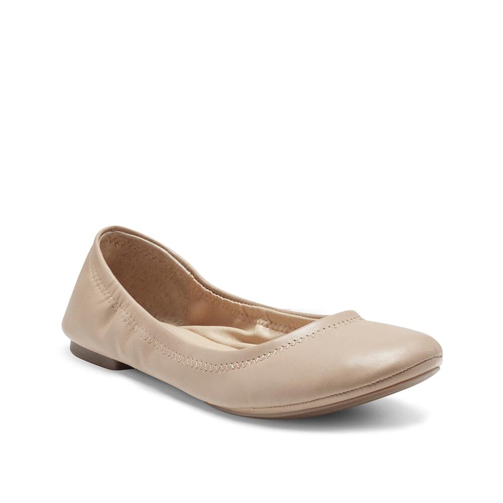 Lucky Brand Wide Width Emmie Ballet Flat | Women's | Beige Leather Cover