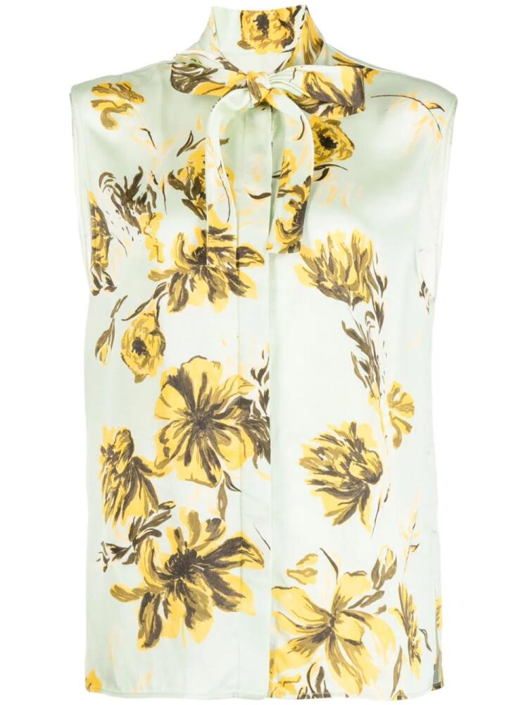 Jil Sander floral-print sleeveless blouse - Green Cover