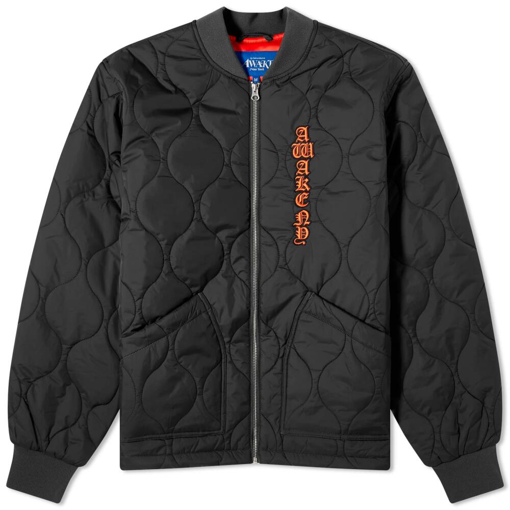 Awake NY Men's Cobra Quilted Bomber Jacket in Black Cover