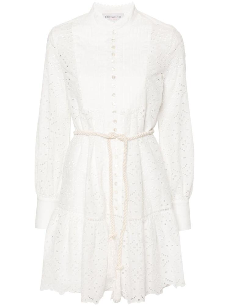 ERMANNO FIRENZE broderie anglaise belted shirtdress - White Cover