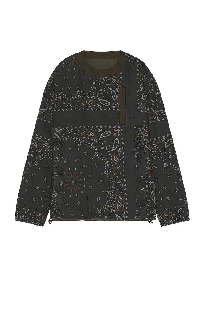 Sacai Bandana Print Reversible Sweater in Grey Cover