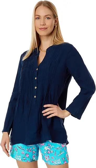 Lilly Pulitzer Sarasota Tunic (True Navy/True Navy) Women's Blouse Cover