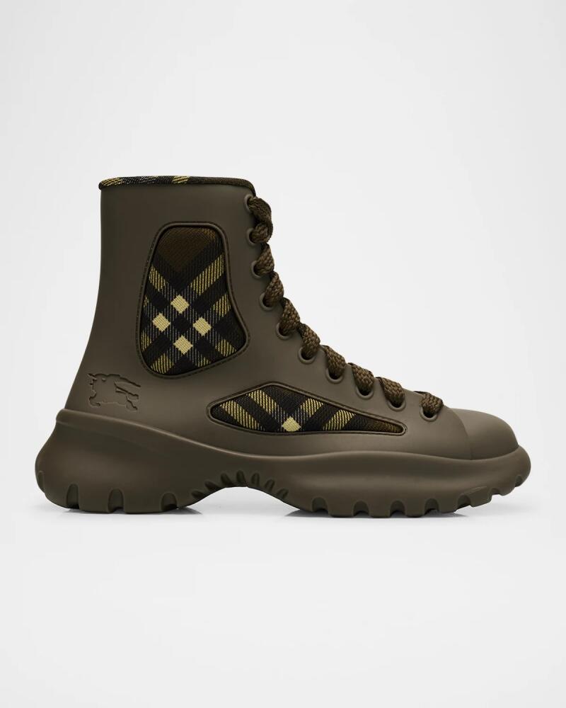 Burberry Men's Rubber Boulder Lace-Up Boots Cover