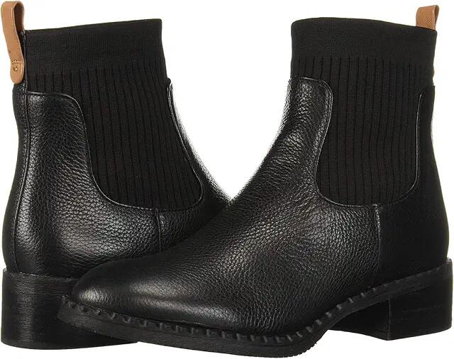 Gentle Souls by Kenneth Cole Best Chelsea Bootie (Black Leather) Women's Shoes Cover