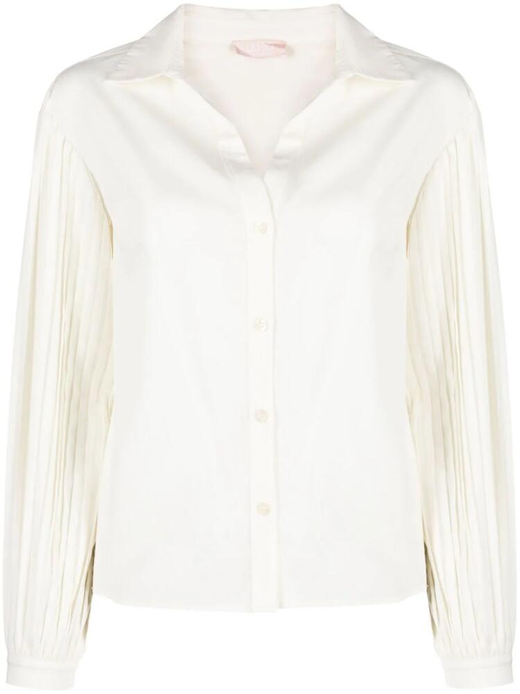 LIU JO pointed-flat collar long-sleeve shirt - Neutrals Cover